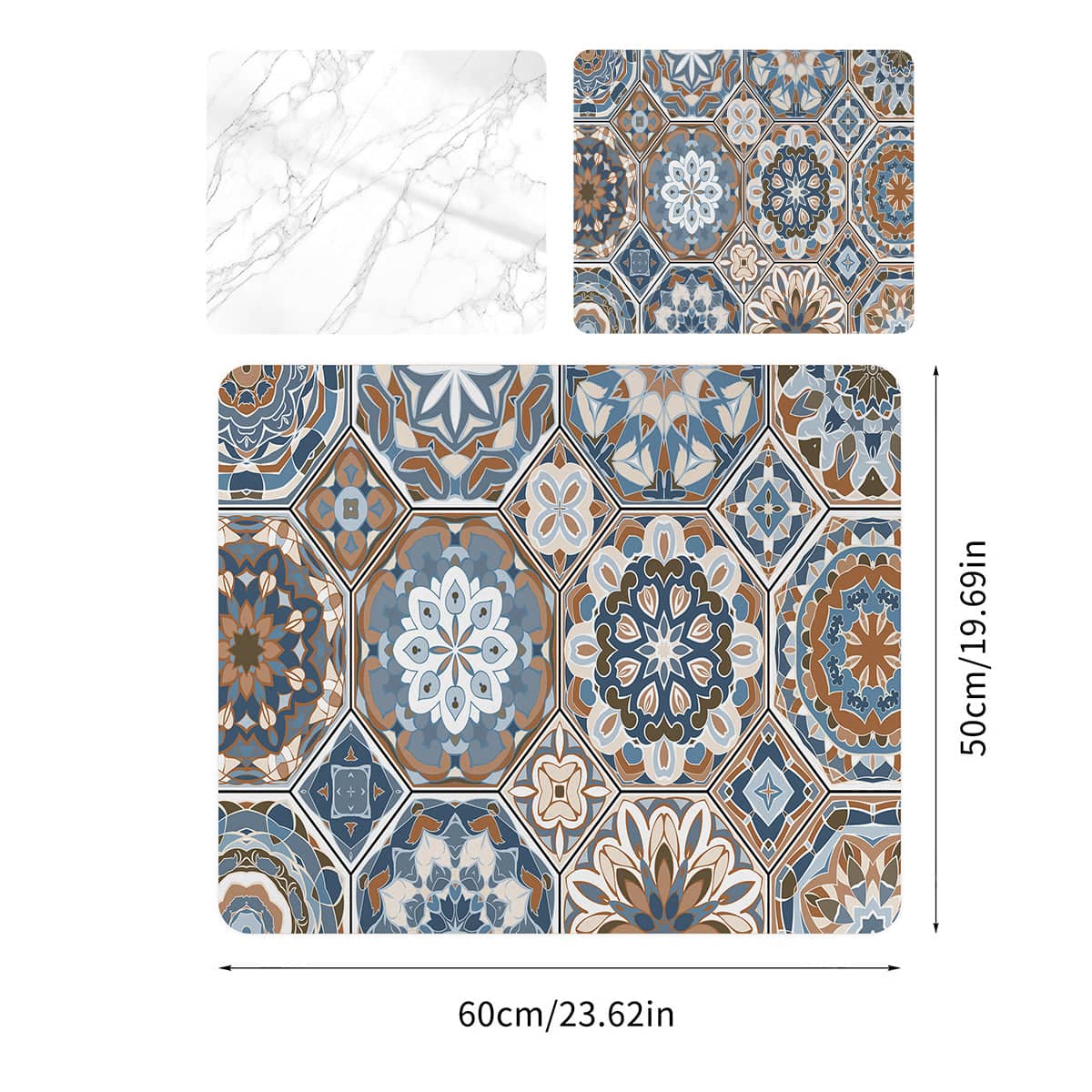 Washing Machine Absorbent Mat, 60 x 50 cm - White Marble Pattern - view 4