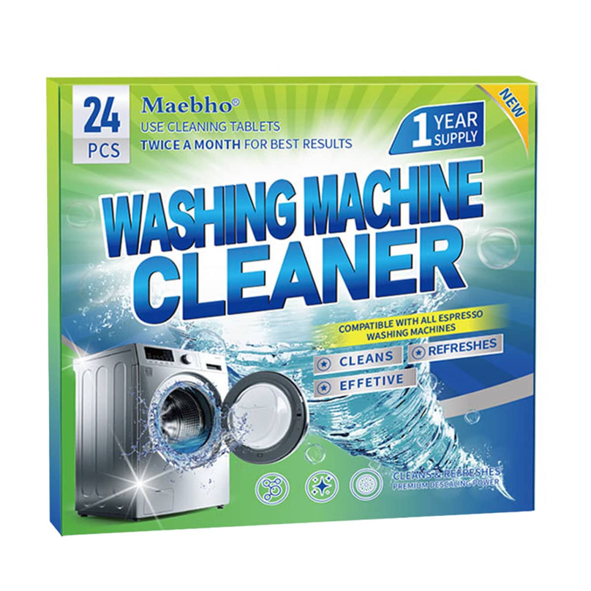 Washing Machine Cleaner Effervescent Tablets, Pack of 24 - view 5