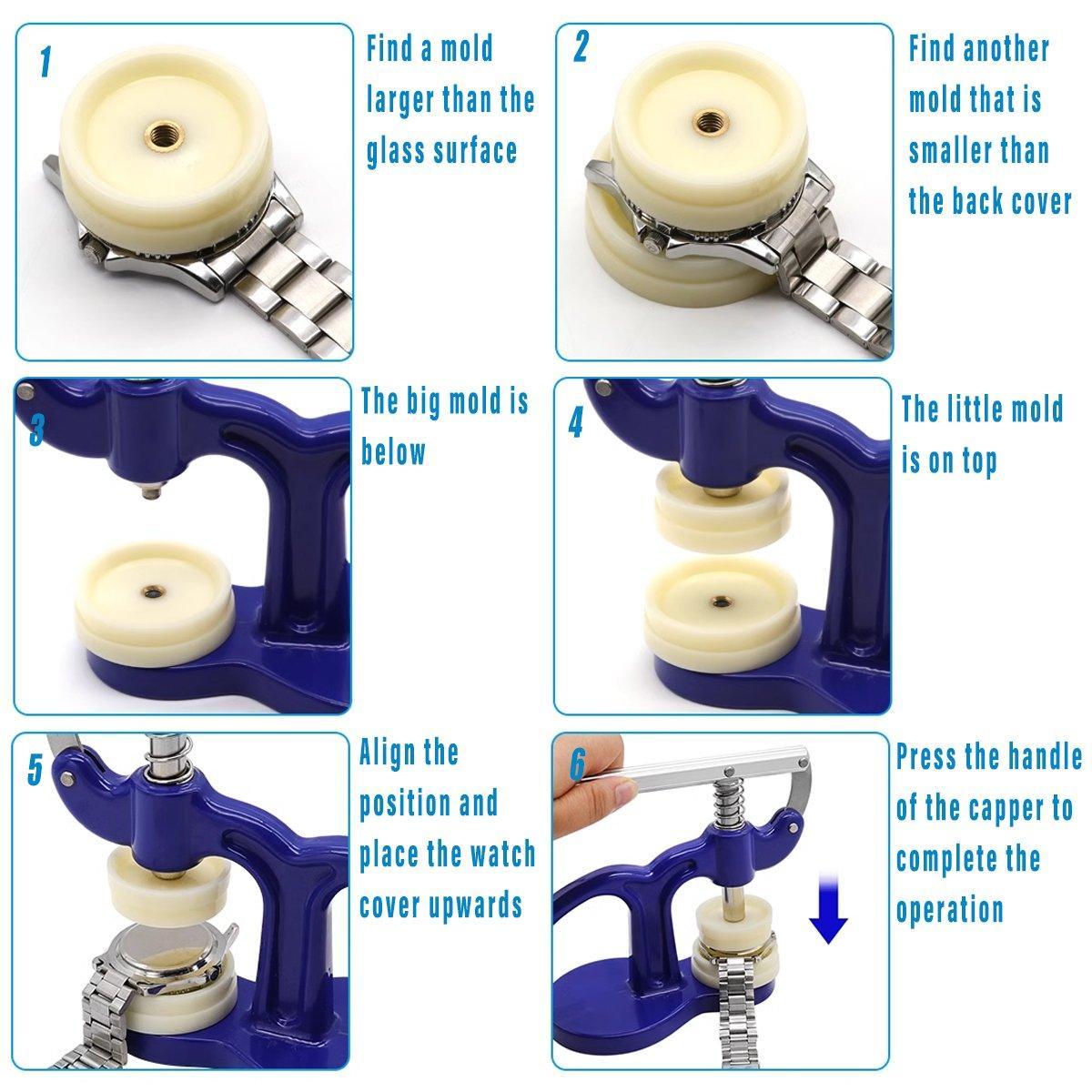 Watch Case Back Press Kit with 12 Dies for Watch Repair - view 4