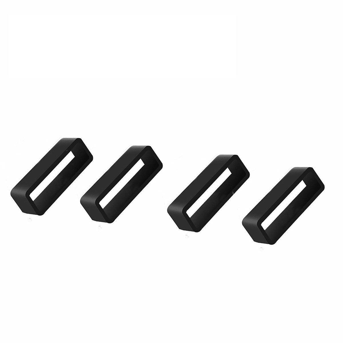 Watch Strap Loops Black Silicone - 18mm, 4 Pack