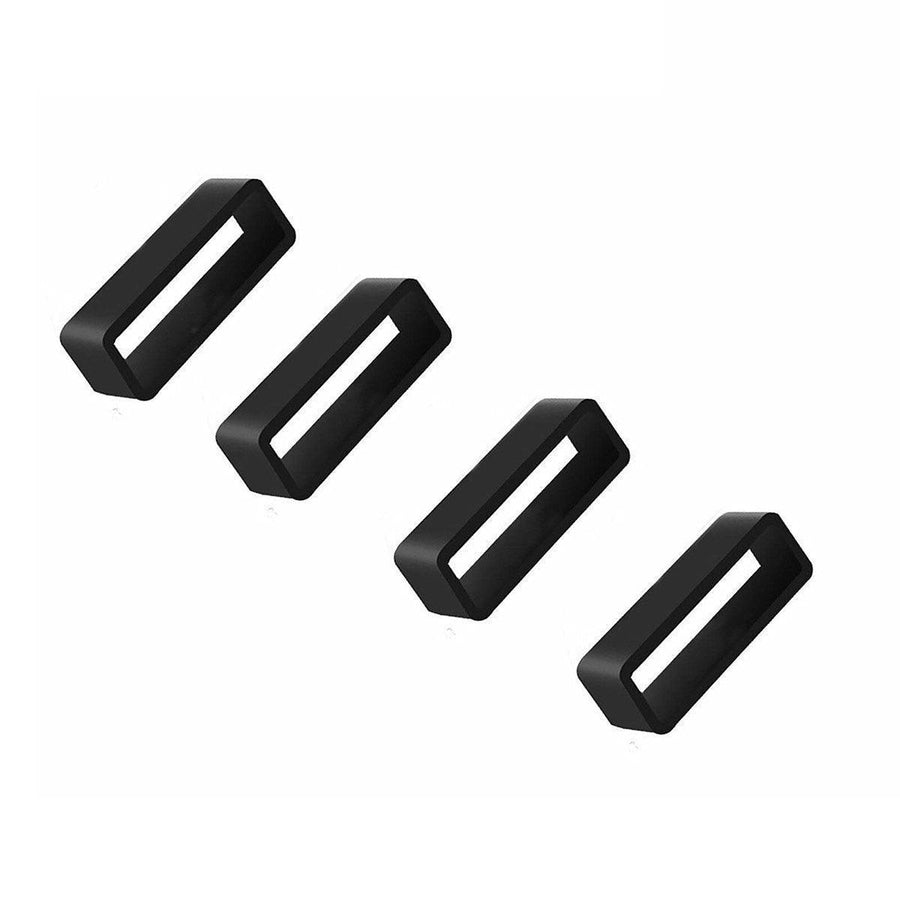 Watch Strap Loops Black Silicone - 20mm, 4 Pack