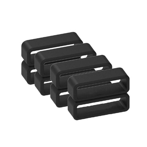 Watch Strap Loops Black Silicone - 20mm, 8 Pack