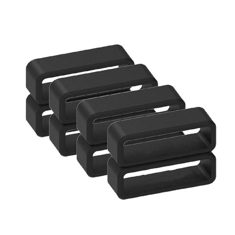 Watch Strap Loops Black Silicone - 22mm, 8 Pack