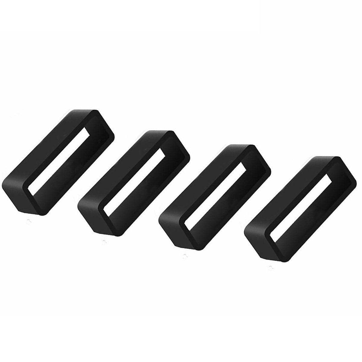 Watch Strap Loops Black Silicone - 24mm, 4 Pack