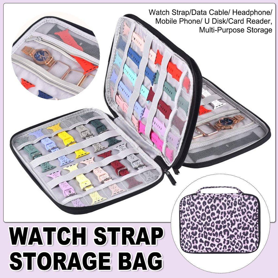 Watch Strap Storage Bag, Portable Organiser Holds 35-40 Watch Bands