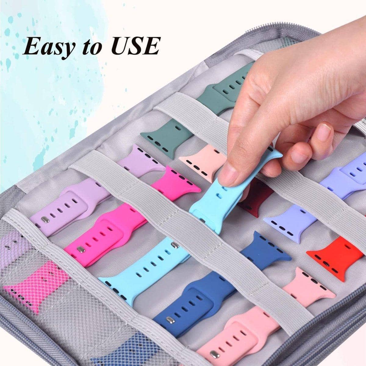 Watch Strap Storage Bag, Portable Organiser Holds 35-40 Watch Bands - view 4