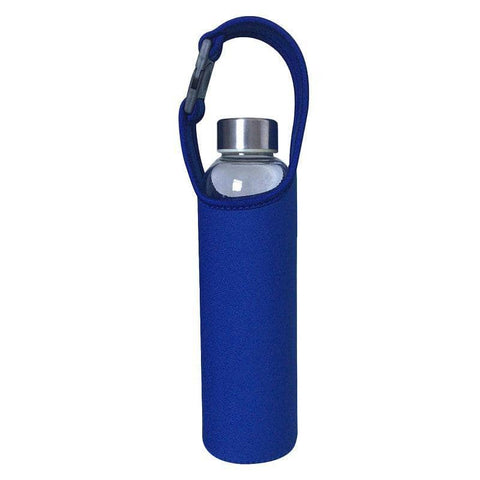 Water Bottle Holder, Neoprene Insulated Carrier with Strap - Dark Blue, 450 ml