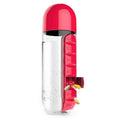 Water Bottle with Built-In 7 Day Pill Organiser, 600ml - Red