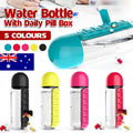 Water Bottle with Built-In 7 Day Pill Organiser, 600ml - Yellow - view 2
