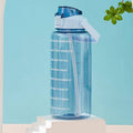 Water Bottle with Straw and Time Markings, 2 Litre - Green - view 5