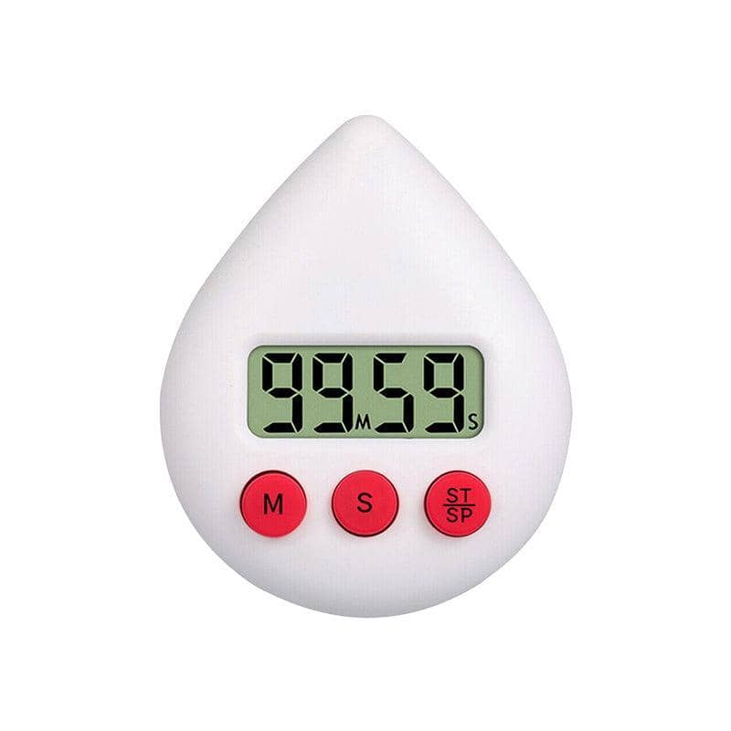 Water Drop Digital Countdown Timer - White