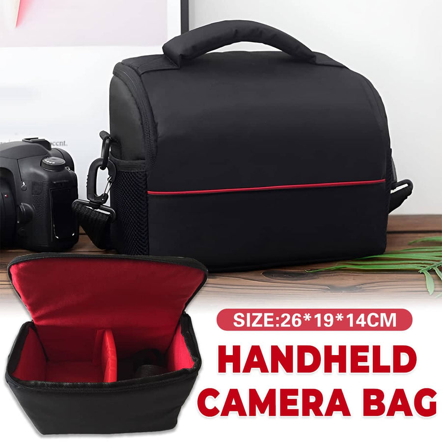 Water Resistant Nylon Camera Bag for DSLR and Lens, Black