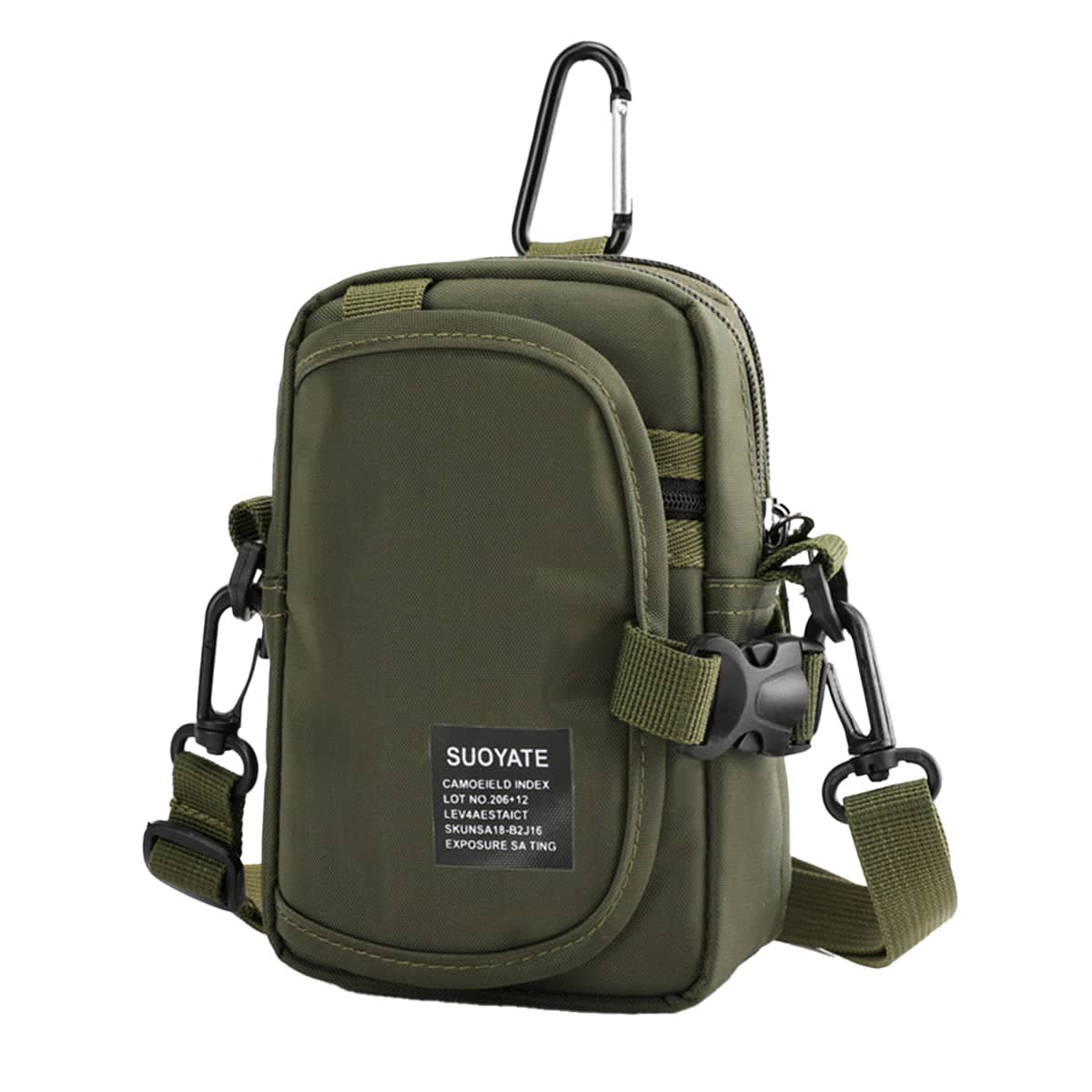 Water-Resistant Shoulder Crossbody Bag with Coin Purse - Green