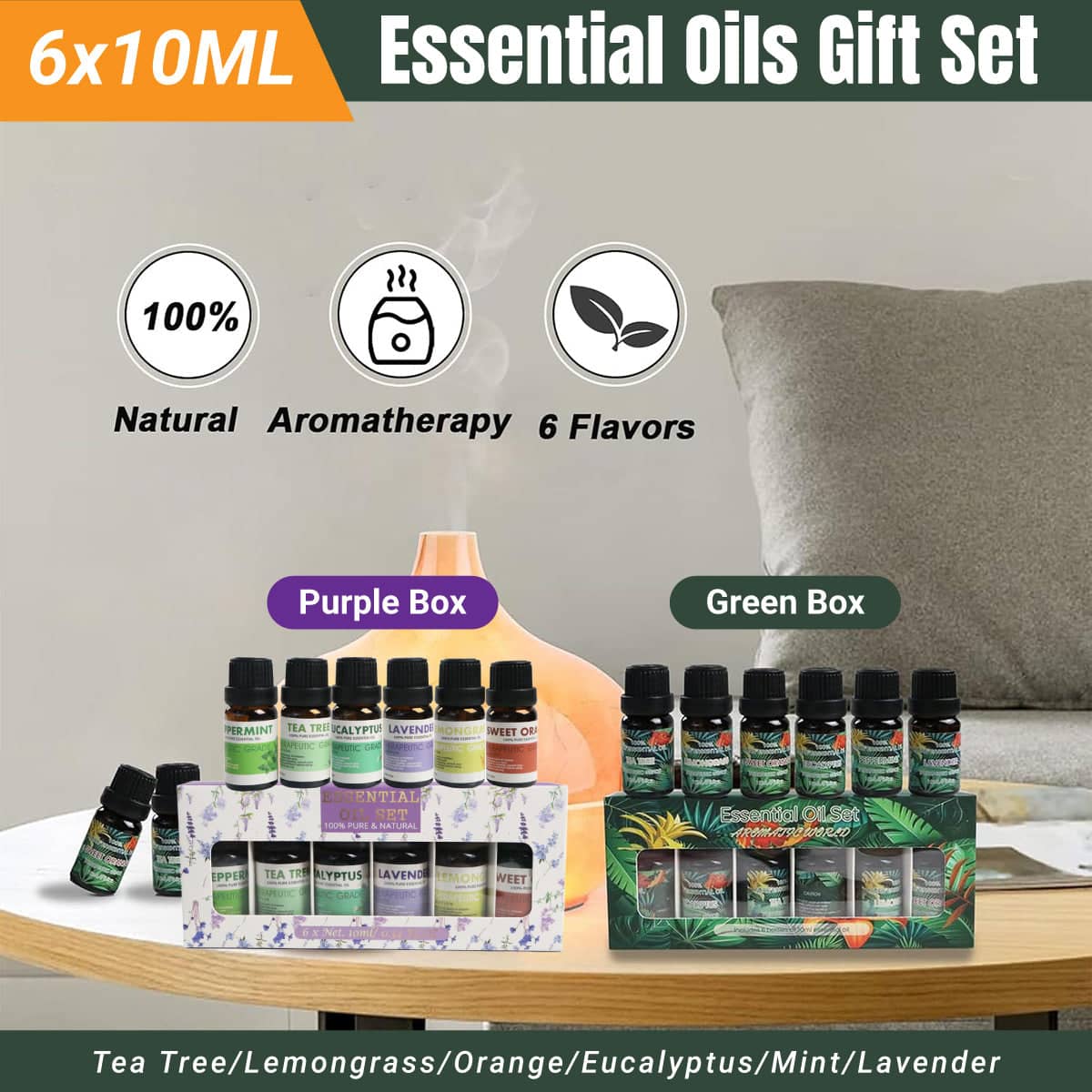 Water-Soluble Aromatherapy Essential Oils, 6 Pack - Green Box - view 2