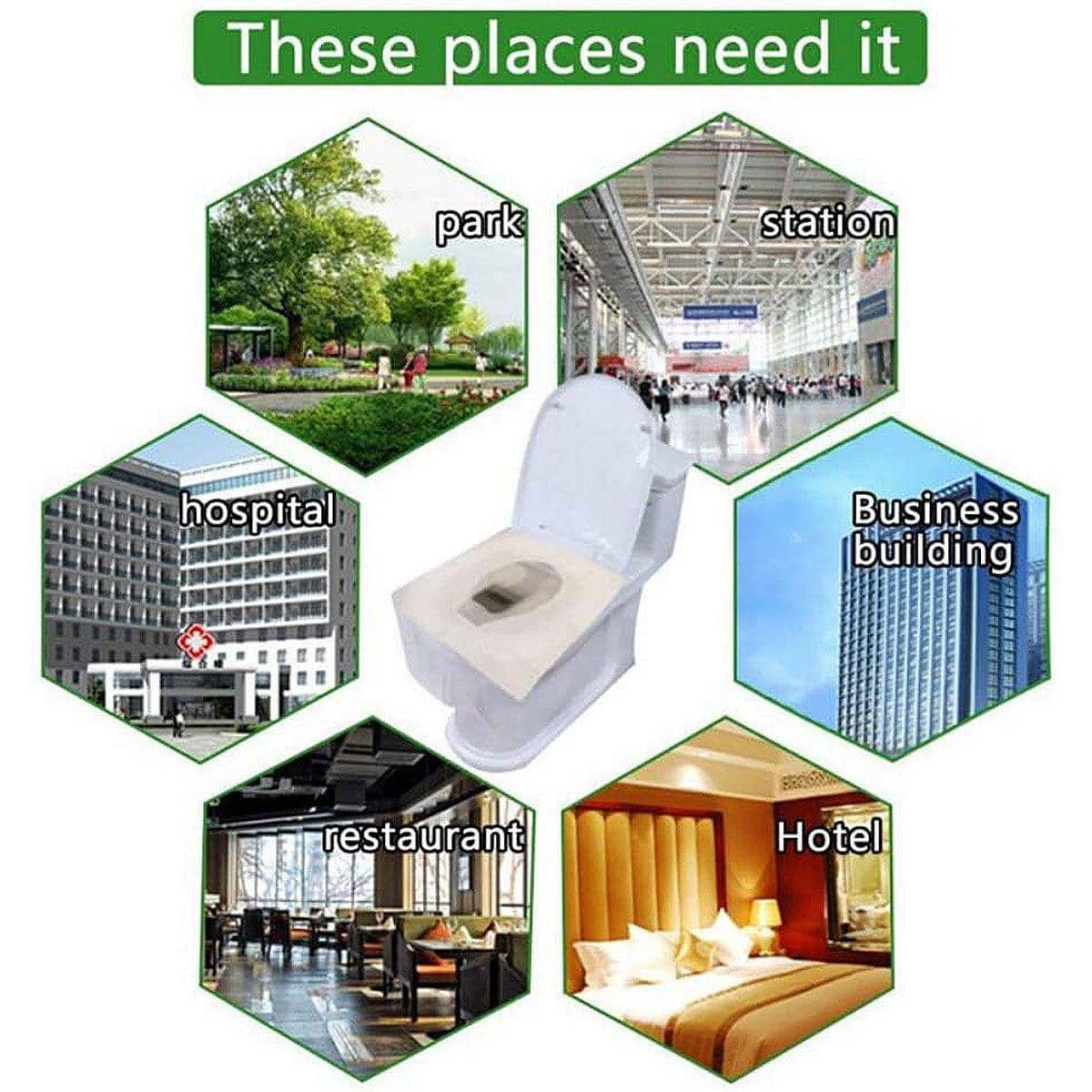 Water Soluble Disposable Toilet Seat Covers 10 Pack for Travel - view 4