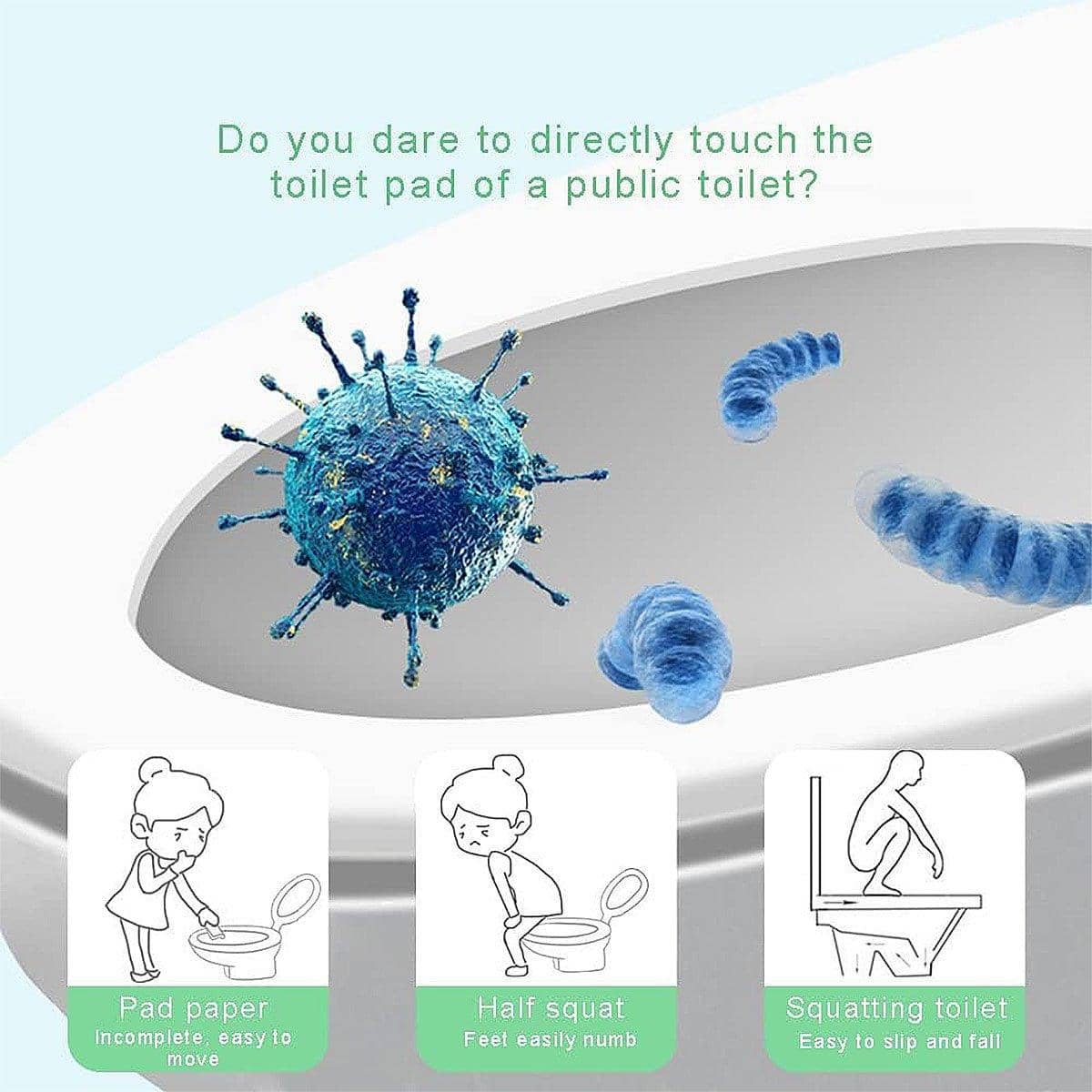 Water Soluble Disposable Toilet Seat Covers 10 Pack for Travel - view 5