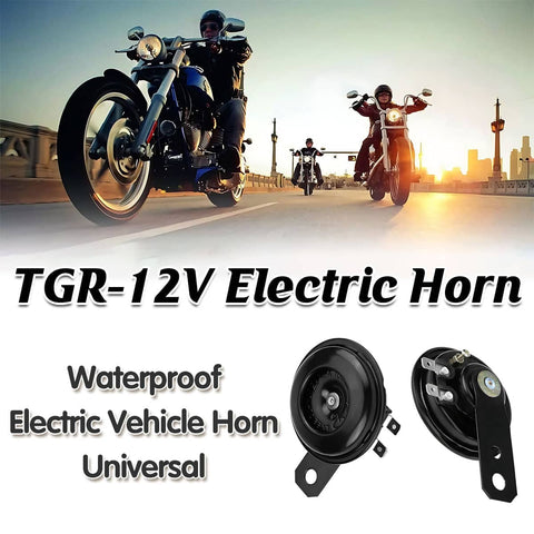 Waterproof 12V Electric Horn, 105dB Loud, Universal for Motorcycles, E-Bikes and ATVs