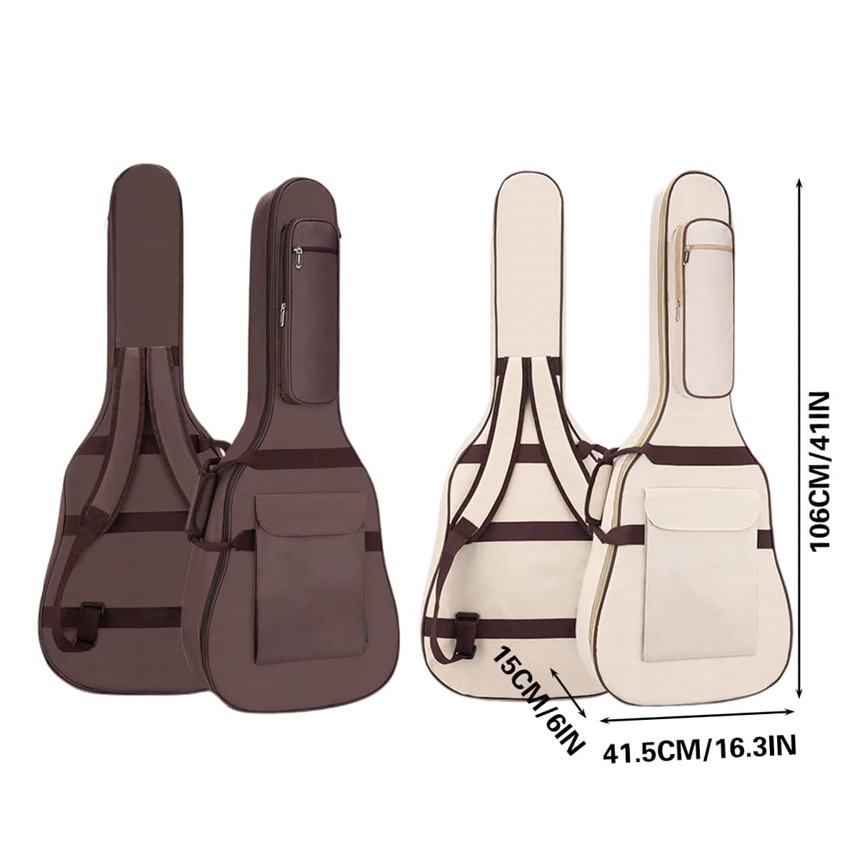 Waterproof Acoustic Guitar Bag, 106 x 41.5 x 15 cm - Beige - view 4