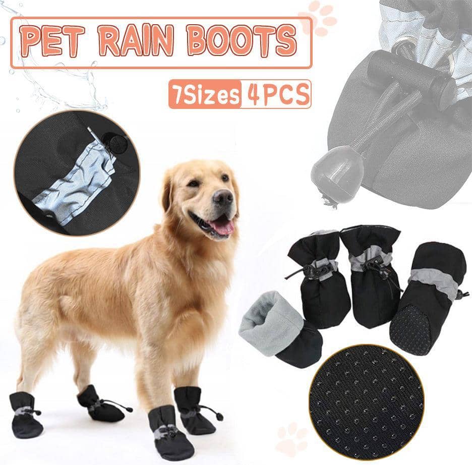 Waterproof Anti Slip Dog Boots with Reflective Strip, Set of 4 - Size XL (4.5 x 3.7 cm) - view 2