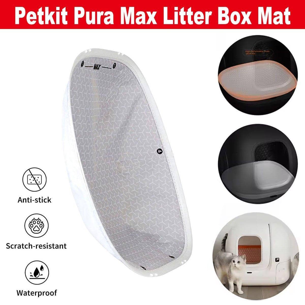 Waterproof Anti-Stick Litter Box Mat for Automatic Cat Toilets