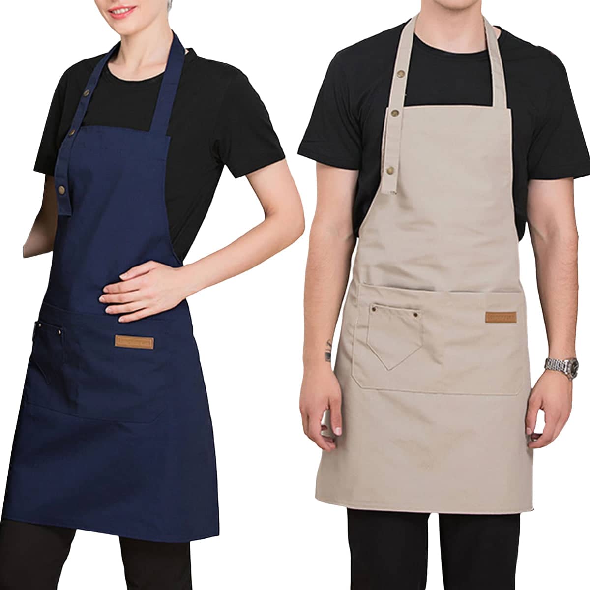 Waterproof Apron with Adjustable Straps, 76 x 65 cm - Dark Blue - view 3