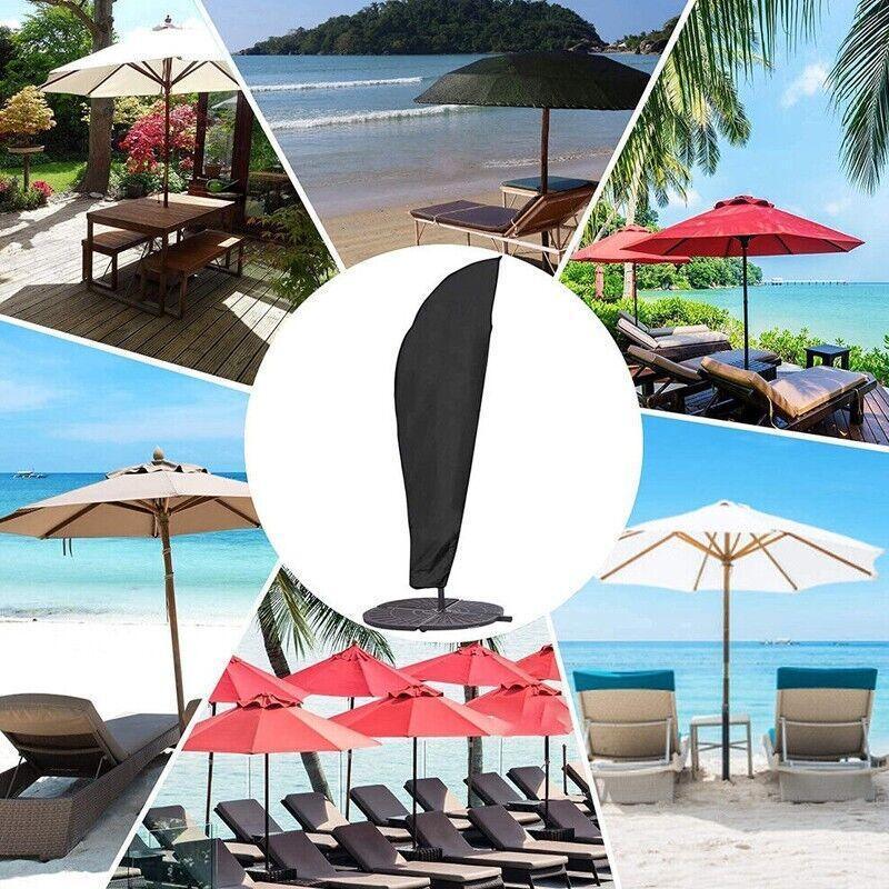 Waterproof Banana Umbrella Cover for Cantilever Parasols, 210D Oxford Cloth, 240 x 57 x 57 cm - Black - view 3