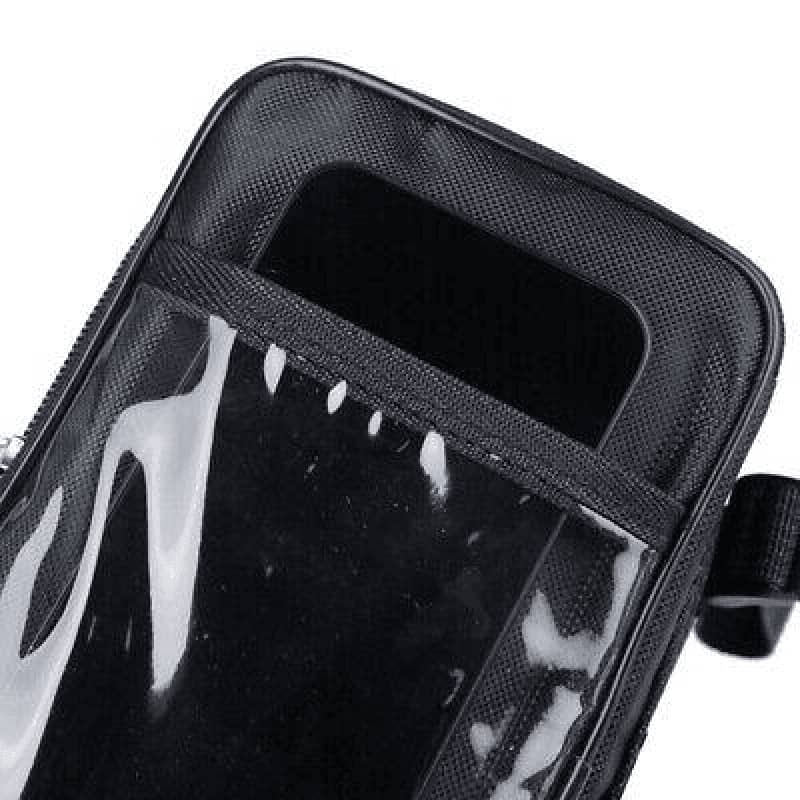 Waterproof Bicycle Handlebar Bag with Touchscreen Phone Pocket, Black - view 4
