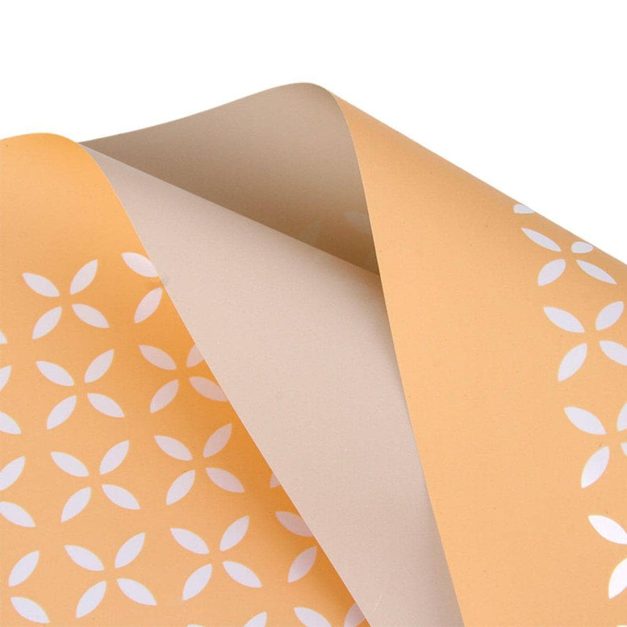 Waterproof Bouquet Wrapping Paper, 60 x 60 cm - Orange and Beige, 100 Sheets