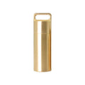 Waterproof Brass Pill Box Keyring Capsule Holder - Large (6.2 x 2 cm)