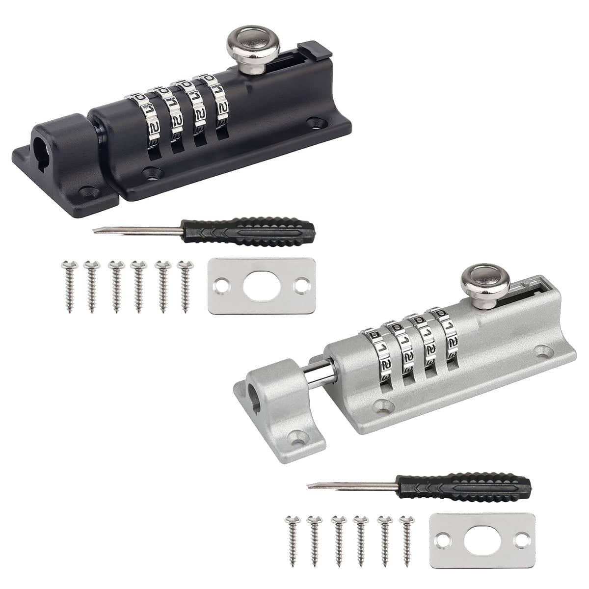 Waterproof Combination Bolt Lock for Outdoor Doors - Grey - view 3