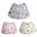 Waterproof Cotton Baby Bibs, Pack of 3 with Cute Prints - Light Blue - view 3