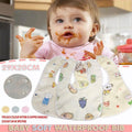 Waterproof Cotton Baby Bibs, Pack of 3 with Cute Prints - Pink - view 2