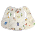 Waterproof Cotton Baby Bibs, Pack of 3 with Cute Prints - Yellow