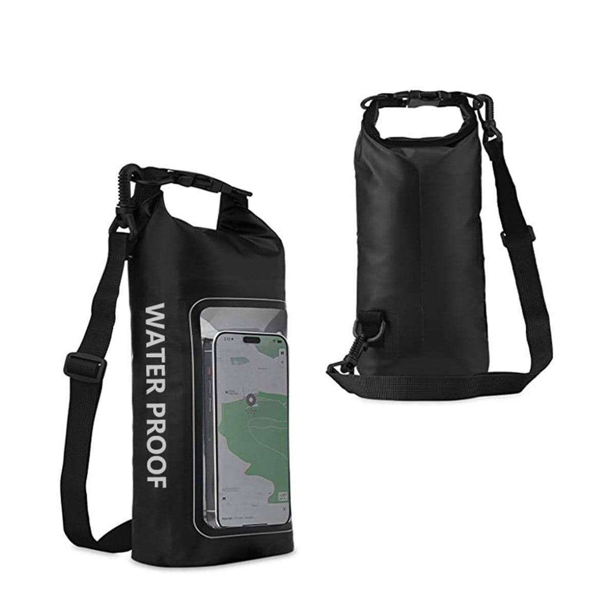 Waterproof Crossbody Bag with Adjustable Strap - Black