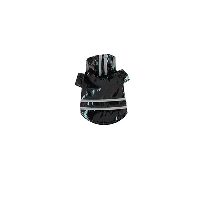 Waterproof Dog Raincoat with Hood - Black, Size M (Chest 42 cm)