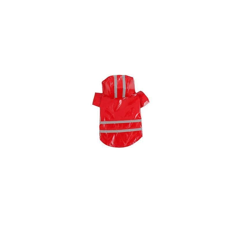 Waterproof Dog Raincoat with Hood - Red, Size L (Chest 46 cm)