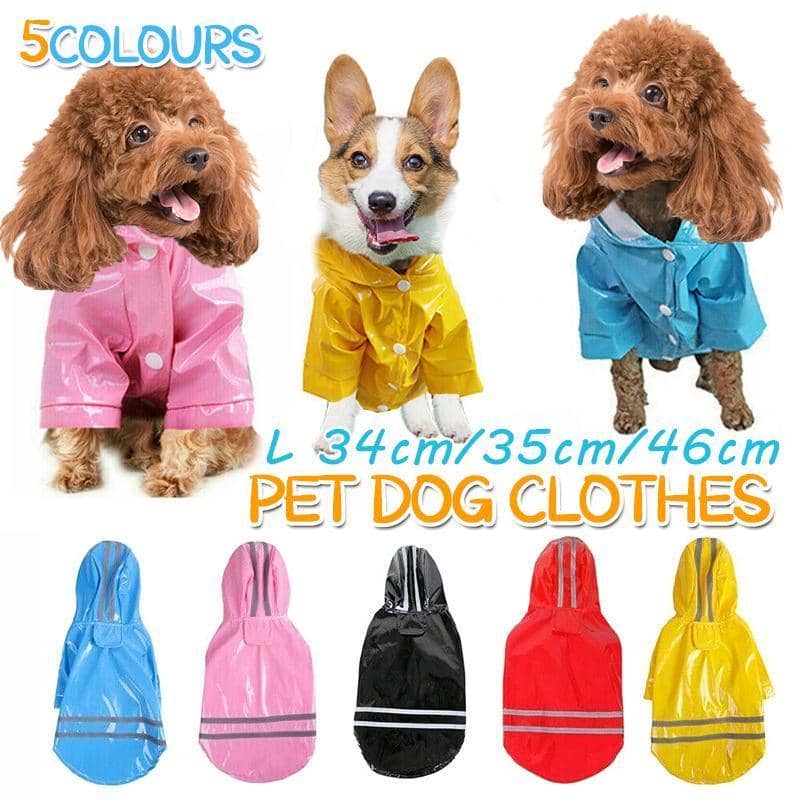 Waterproof Dog Raincoat with Hood - Red, Size L (Chest 46 cm) - view 2