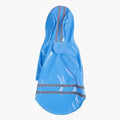 Waterproof Dog Raincoat with Hood and Reflective Stripes - Blue, XL (Chest 54 cm)