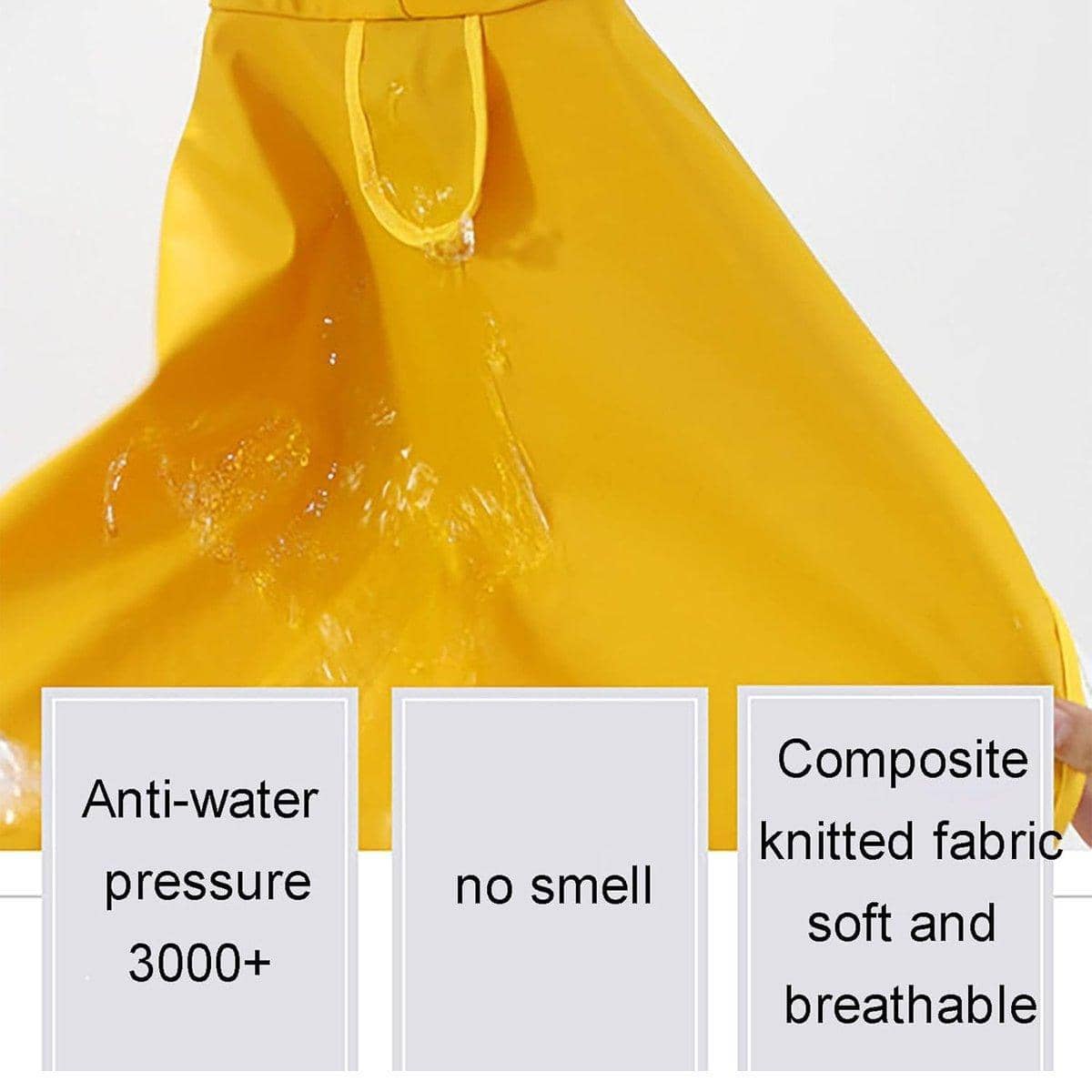 Waterproof Dog Raincoat with Hood - Yellow, Size 2XL (Dog Back Length 39 cm) - view 5