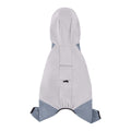 Waterproof Dog Raincoat - Light Grey and Dark Grey, Medium (Back 25 cm, Chest 38 cm)