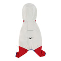 Waterproof Dog Raincoat - White and Red, Medium (Back 25 cm, Chest 38 cm)