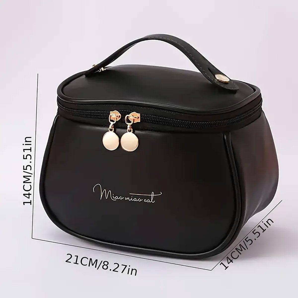 Waterproof Faux Leather Makeup Organiser Bag - Brown - view 4