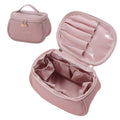 Waterproof Faux Leather Makeup Organiser Bag - Pink