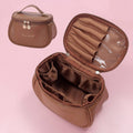 Waterproof Faux Leather Makeup Organiser Bag - Pink - view 5