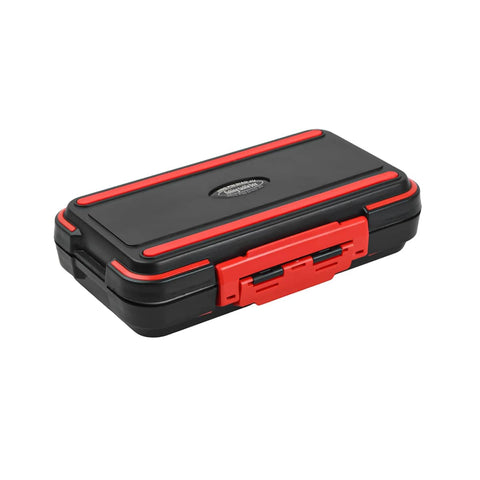 Waterproof Fishing Tackle Box with Compartments - Black and Red