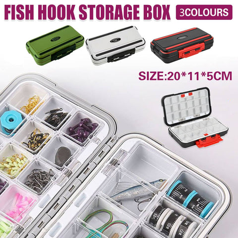 Waterproof Fishing Tackle Box with Compartments - Black and Red - view 2