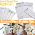 Waterproof Flower Wrapping Paper, 100 Sheets - Pink Romantic Floral Print - view 2