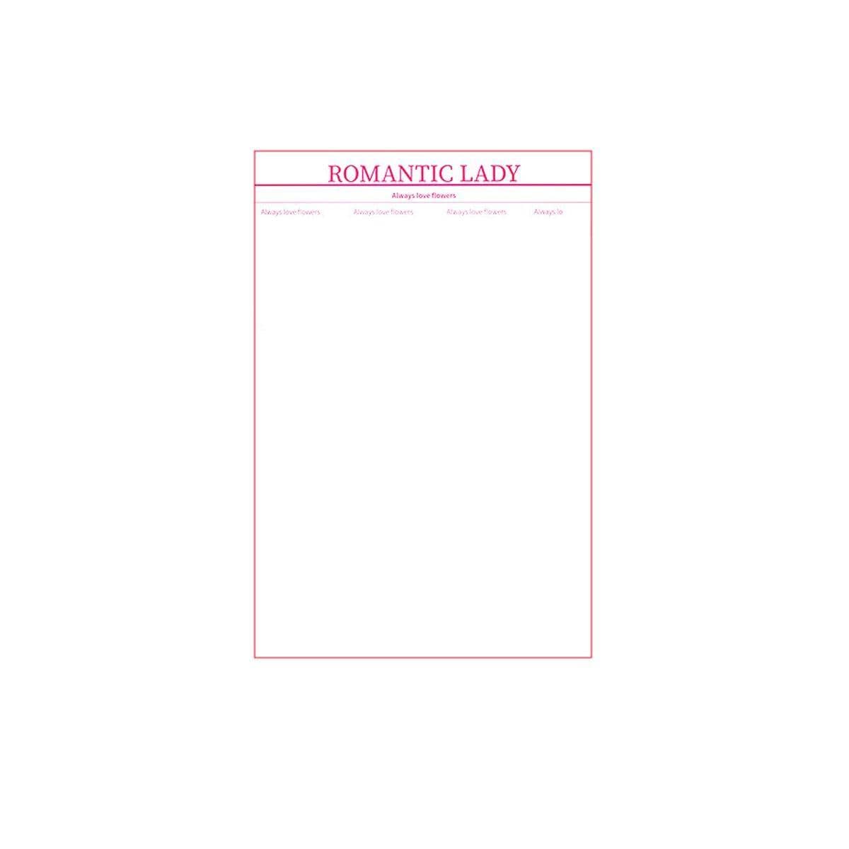 Waterproof Flower Wrapping Paper, 100 Sheets - Pink Romantic Lady Print