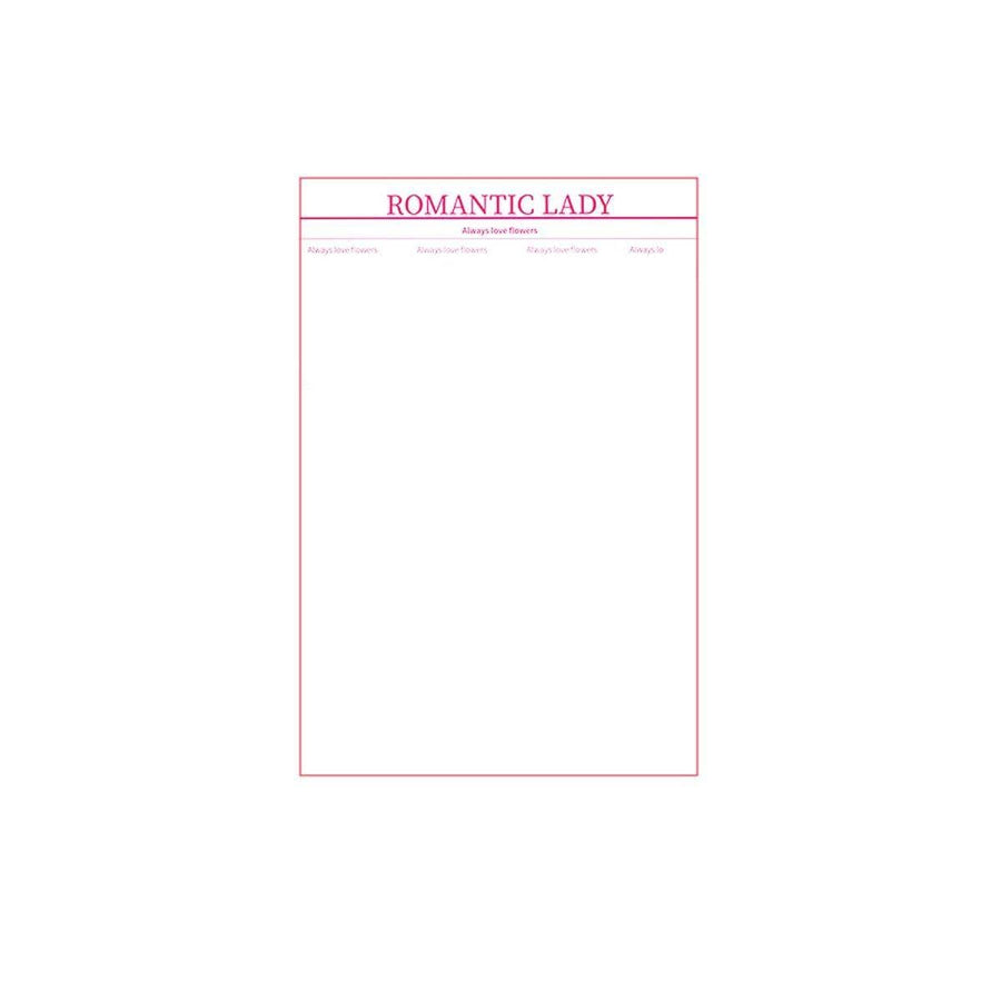 Waterproof Flower Wrapping Paper, 100 Sheets - Pink Romantic Lady Print