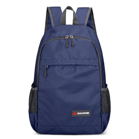 Waterproof Folding Backpack, Lightweight Outdoor Bag - Dark Blue